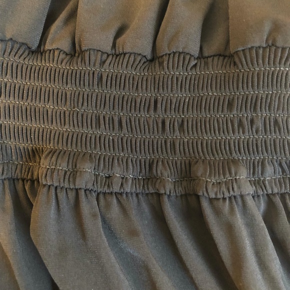 Muse Exclusively for Boston Proper Black Deep V Neck Tie Waist Dress - Picture 4 of 5